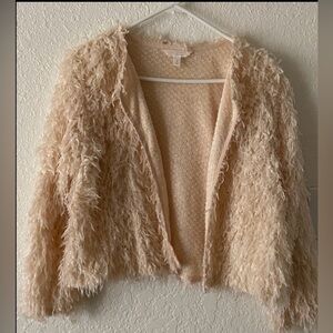 LC Lauren Conrad Cream Fuzzy Sweater
